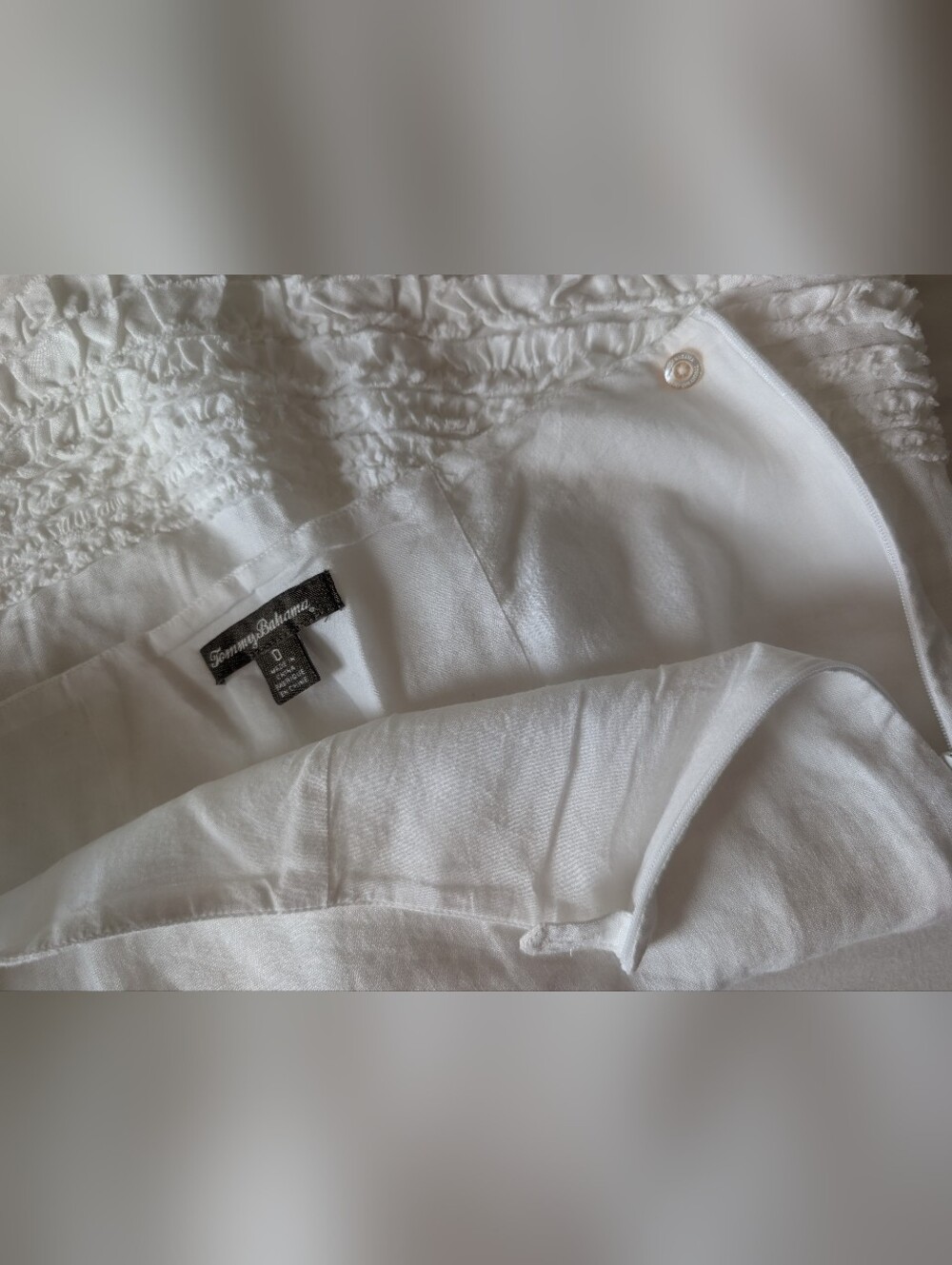 Tommy Bahama 100% Linen Two Palms White Fringe Skirt Raw Hem Lined Sz 0 - Picture 7 of 8